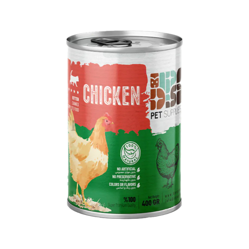 کنسرو بچه گربه نچرال با طعم مرغ 400 گرمی dps