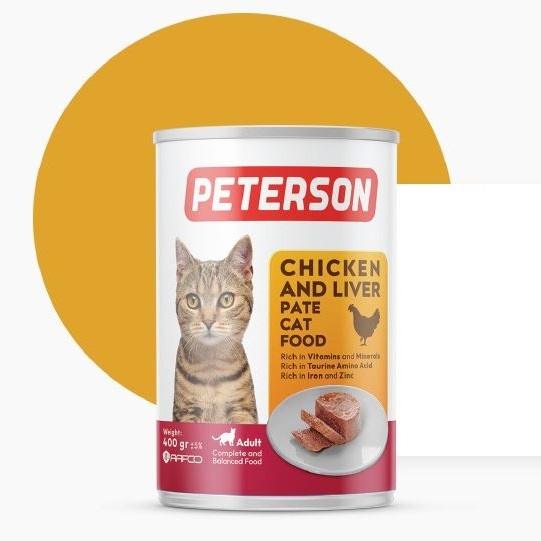 کنسرو گربه پته با طعم مرغ و جگر 400 گرمی پترسون